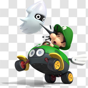 Kart - Cartoon Character With Car And Squid Transparent PNG