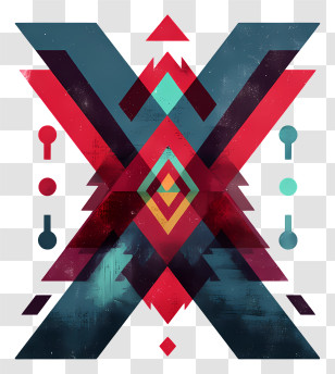 X Logo - Colorful Geometric Abstract Art Transparent PNG
