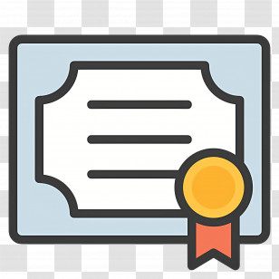 Certificate - Certificate With Gold Medal Icon Transparent PNG