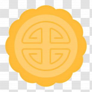 Moon Cake - Yellow Mooncake For Mid-Autumn Festival Transparent PNG