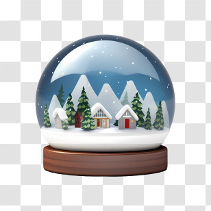 Christmas Snow Ball - Winter Wonderland Snow Globe Ornament Transparent PNG