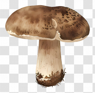 Shiitake Mushroom - Brown Mushroom With Detailed Texture Transparent PNG