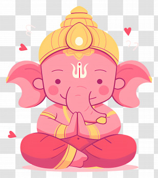 Lord Ganesha - Cartoon Ganesha Character With A Cute Smile Transparent PNG