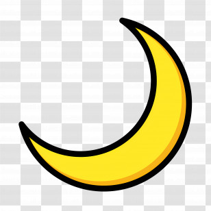 Crescent Moon Emoji - Yellow Crescent Moon Transparent PNG