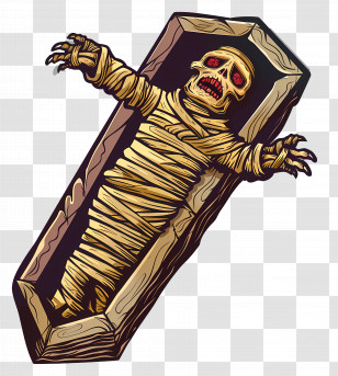 Scary Mummy - Mummy In Coffin Transparent PNG
