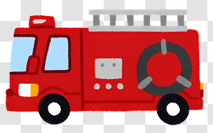 Cartoon Car - Red Fire Truck Illustration In Cartoon Style Transparent PNG