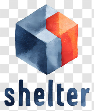 Shelter - Shelter Watercolor Cube Logo Transparent PNG