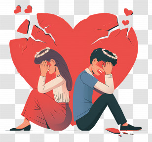 Couple Divorce - Couple With Broken Heart Transparent PNG