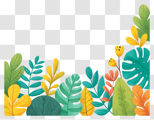 Leaf Border - Colorful Leaves And Foliage Transparent PNG