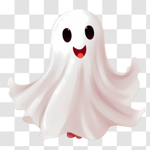 Halloween Ghost - Cute Smiling Ghost For Halloween Design Transparent PNG