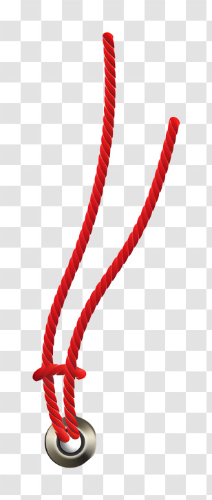 Red Rope - Red Rope With Metal Ring Transparent PNG