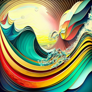 Colorful Background
 - Vibrant Abstract Waves Transparent PNG