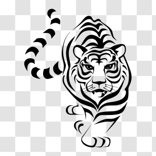 Tiger Logo - Dynamic Tiger Illustration In Motion Transparent PNG