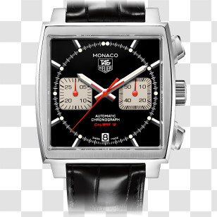 Black And White - Luxury Watch With Leather Strap Transparent PNG