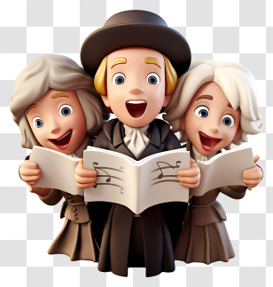 Cartoon Image - Animated Choir Singing Transparent PNG