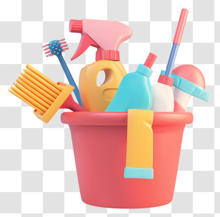 Cleaning Kit - Bucket Of Cleaning Supplies Transparent PNG
