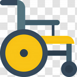 Wheelchair - Yellow And Blue Wheelchair Transparent PNG