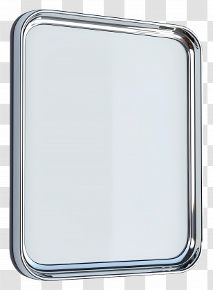 Silver Plaque - Rectangular Mirror With Chrome Frame Transparent PNG