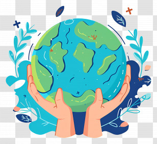 World Ozone Day - Hands Holding A Green Earth Illustration Transparent PNG