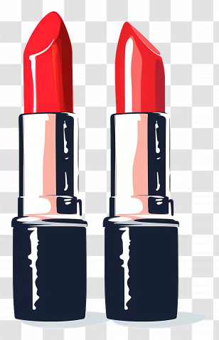 Lipsticks - Red Lipstick Tubes Illustration Transparent PNG