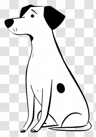 Dog - Black And White Dog Illustration Transparent PNG