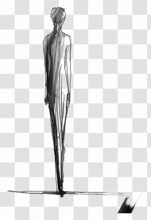 Pencil Drawing - Abstract Sketch Of A Tall Figure Transparent PNG