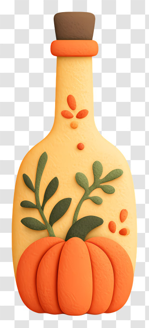 Thanksgiving Drink Bottle - Pumpkin Bottle Autumn Decor Transparent PNG