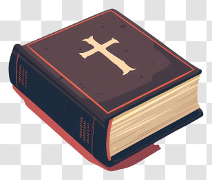Holy Bible Book - Illustration Of A Holy Book With A Cross Transparent PNG