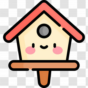 Birdhouse - Cute Cartoon Birdhouse With Smiling Face Transparent PNG