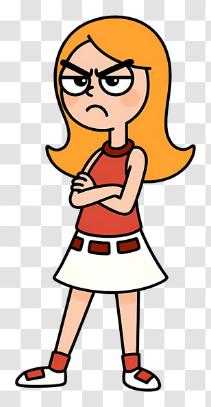 Candace Flynn - Angry Girl With Crossed Arms Transparent PNG