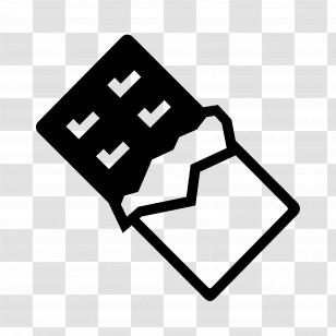 Chocolate Bar Emoji - Black And White Chocolate Bar Illustration Transparent PNG