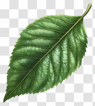Glittering Leaf - Green Leaf Illustration Transparent PNG