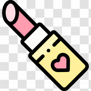 Lipstick - Pink Lipstick With Heart Design Transparent PNG