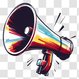 Megaphone - Colorful Vibrant Megaphone For Promotion Transparent PNG