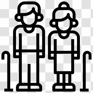 Elderly Couple - Elderly Couple Icon Transparent PNG