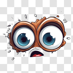 Emoji Face - Cartoon Eyes With Surprised Expression Transparent PNG