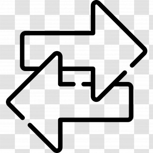 Double Arrow - Directional Arrows Icon In Black Transparent PNG