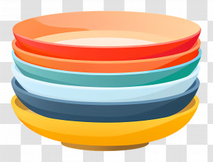 Stack Of Plates - Stack Of Colorful Bowls For Kitchen Use Transparent PNG