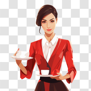 Hotel Employee Day - Waitress Serving Coffee Transparent PNG