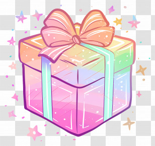 Christmas Gift - Brightly Colored Gift Box With Bow Transparent PNG