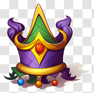 Crown - Vivid Festive Crown In Mardi Gras Colors Transparent PNG