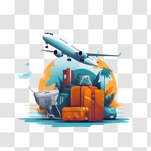 World Tourism Day - Travel Luggage And Airplane Transparent PNG