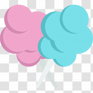 Cotton Candy - Pink And Blue Cotton Candy Illustration Transparent PNG