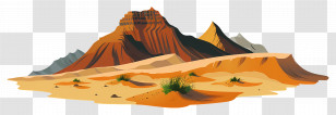 Desert Plateau - Arid Desert Landscape With Sand Dunes And Rocks Transparent PNG