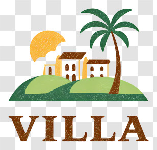 Villa Logo - Tropical Villa Logo With Palm Transparent PNG