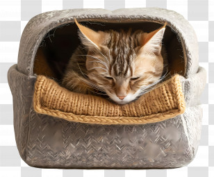 Cat Bed - Cat In Bed Illustration Transparent PNG
