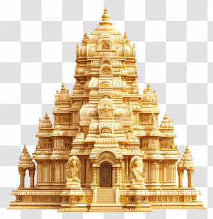 Hindu Temple Gold - Intricate Golden Temple Design Transparent PNG