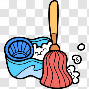 Cleaning Mop - Household Cleaning Supplies Illustration Transparent PNG
