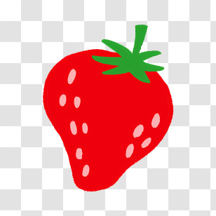 Icon - Bright Red Strawberry Cartoon Drawing Transparent PNG