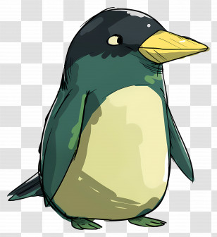 Cute Cartoon Penguin - Cute Illustrated Cartoon Penguin Transparent PNG